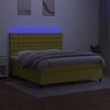 vidaXL Box spring postel s matrac&iacute; a LED zelen&aacute; 180x200 cm textil