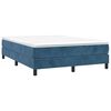 vidaXL Box spring postel s matrac&iacute; tmavě modr&aacute; 140x190 cm samet