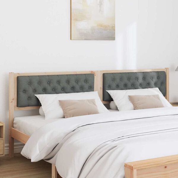 vidaXL Čelo postele hněd&aacute; a tmavě &scaron;ed&aacute; 200 cm Masivn&iacute; borovicov&eacute; dřevo