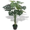 vidaXL Uměl&aacute; rostlina monstera s květin&aacute;čem 70 cm zelen&aacute;