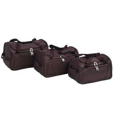 vidaXL 3dílná sada cestovních zavazadel kávová