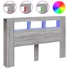 vidaXL Čelo postele s LED &scaron;ed&eacute; sonoma 160 x 18,5 x 103,5 cm kompozit