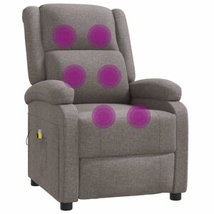 vidaXL Mas&aacute;žn&iacute; křeslo u&scaron;&aacute;k taupe textil