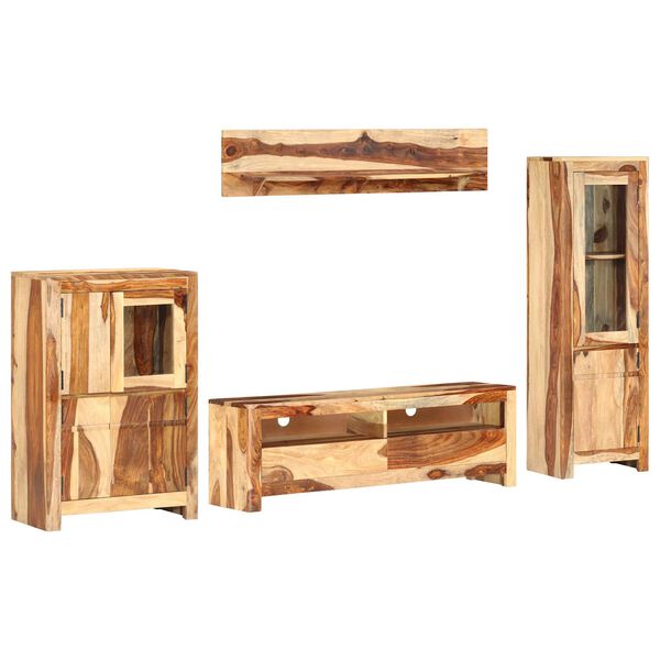 vidaXL Sada televizn&iacute;ch jednotek N&aacute;stěnn&yacute; Hněd&aacute; 120 x 30 x 39 cm dřevo