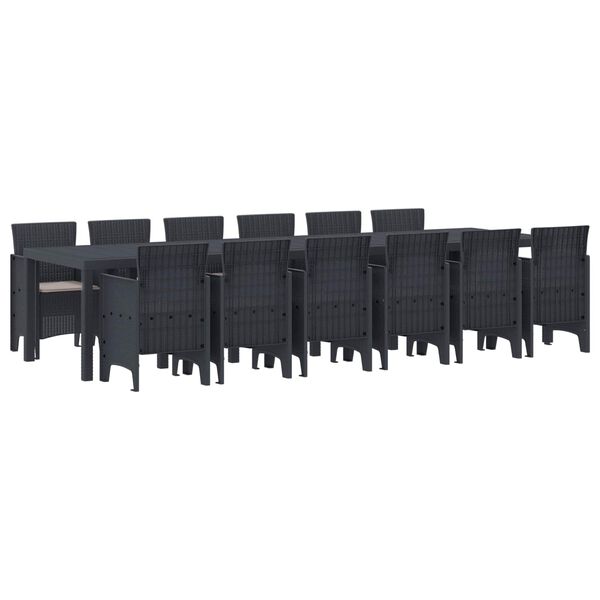 vidaXL Zahradn&iacute; j&iacute;deln&iacute; souprava 13 pcs Antracit Ratan Polt