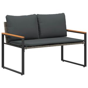 vidaXL lavice s pol&scaron;t&aacute;řem &Scaron;ed&aacute; a tmavě &scaron;ed&aacute; 115 x 65 x 72 cm Ratan