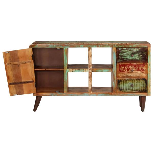 vidaXL Skř&iacute;ňka s dv&iacute;řky, 4 policemi a 3 z&aacute;suvkami recyklovan&eacute; dřevo