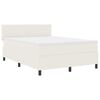 vidaXL Postel s boxspringem s čelo Kr&eacute;mov&aacute; a b&iacute;l&aacute; 140 x 190 cm
