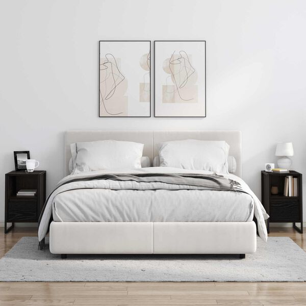 vidaXL Nočn&iacute; stolek Čern&yacute; dub 39,5 x 30 x 50 cm kompozitn&iacute; dřevo