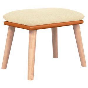vidaXL Podnožka kr&eacute;mov&aacute; 45x29,5x35 cm textil a uměl&aacute; kůže