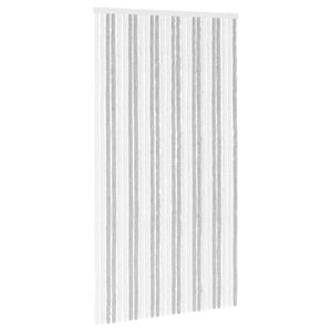 vidaXL Z&aacute;clona proti hmyzu Chenille Světle &scaron;ed&aacute; a b&iacute;l&aacute; 118 x 220 cm