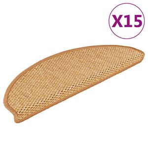 vidaXL Samolepic&iacute; n&aacute;&scaron;lapy na schody vzhled sisal 15 ks 65x21x4cm sisal