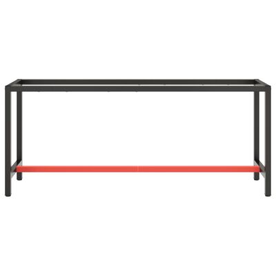vidaXL Rám pracovního stolu matně černý a matně červený 190x50x79 cm