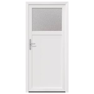 vidaXL Bočn&iacute; vstupn&iacute; dveře 88 x 198 cm PVC B&iacute;l&aacute;