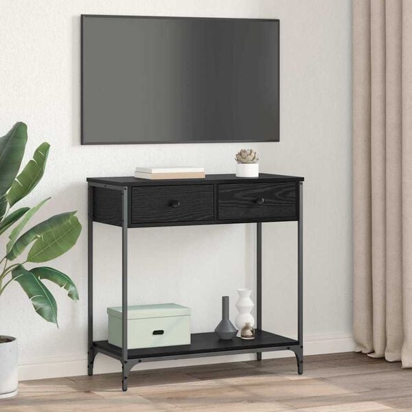 vidaXL Konzolov&yacute; stolek Čern&yacute; dub 75 x 34,5 x 75 cm kompozitn&iacute; dřevo