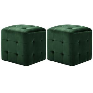 vidaXL Taburety 2 ks zelen&eacute; 30 x 30 x 30 cm sametov&aacute; l&aacute;tka