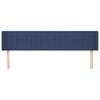 vidaXL Čelo postele typu u&scaron;&aacute;k modr&eacute; 163 x 16 x 78/88 cm textil