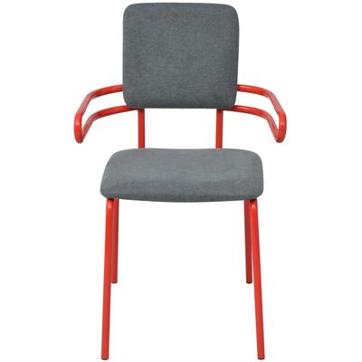 vidaXL Jídelní židle 2 ks červené a šedé textil