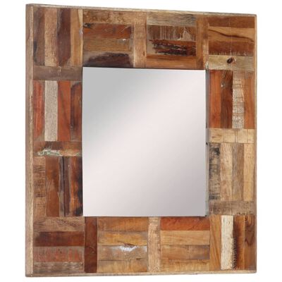 vidaXL Nástěnné zrcadlo masivní dřevo recyklované 50 x 50 cm