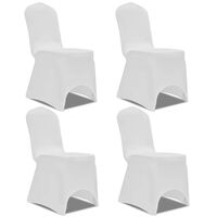 vidaXL Strečové potahy na židle 4 ks bílé