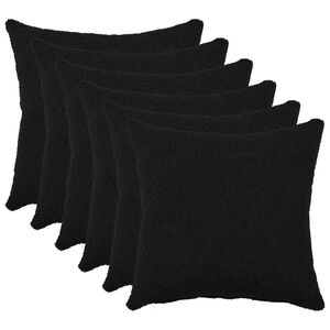 vidaXL Povlak na pol&scaron;t&aacute;ř 6 pcs HEERLEN Čern&aacute; 30 x 30 cm Boucl&eacute;