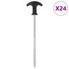 vidaXL Stanov&eacute; kol&iacute;ky 24 ks 20 cm &Oslash; 7 mm pozinkovan&aacute; ocel