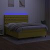 vidaXL Box spring postel s matrac&iacute; a LED zelen&aacute; 180x200 cm textil