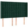 vidaXL Čelo postele typu u&scaron;&aacute;k tmavě zelen&aacute; 147x16x118/128 cm samet