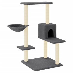 vidaXL &Scaron;krabadlo pro kočky se sisalov&yacute;mi sloupky tmavě &scaron;ed&eacute; 95 cm