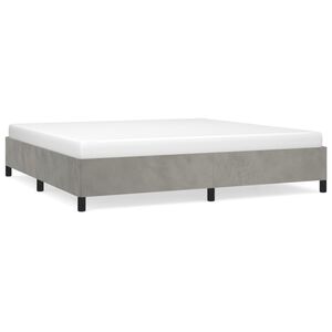 vidaXL R&aacute;m postele bez matrace světle &scaron;ed&yacute; 200 x 200 cm samet