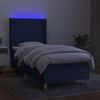 vidaXL Box spring postel s matrac&iacute; a LED modr&aacute; 80 x 200 cm textil