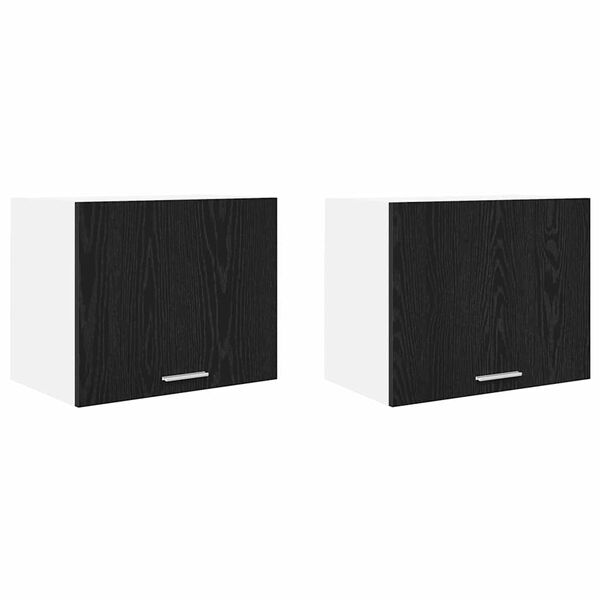 vidaXL Z&aacute;věsn&aacute; skř&iacute;ňka 2 pcs Čern&yacute; dub a b&iacute;l&aacute; 50 x 31 x 40 cm