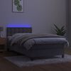 vidaXL Box spring postel s matrac&iacute; a LED světle &scaron;ed&aacute; 90x190 cm samet