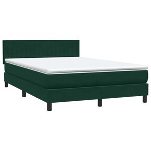vidaXL Box spring postel s matrac&iacute; tmavě zelen&aacute; 160x220 cm samet