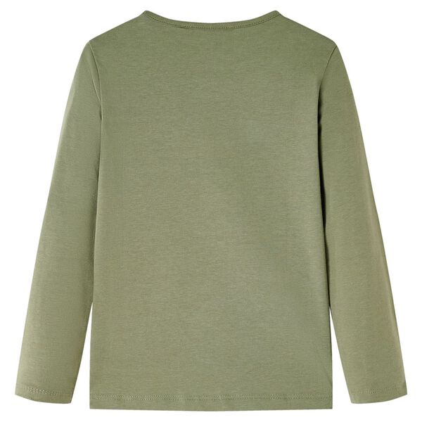 Dětsk&eacute; tričko s dlouh&yacute;m ruk&aacute;vem khaki 104