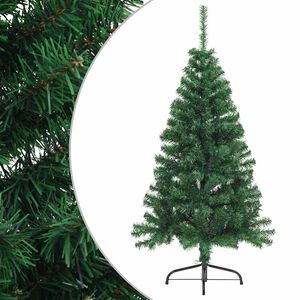 vidaXL Uměl&yacute; polovičn&iacute; v&aacute;nočn&iacute; stromek se stojanem zelen&yacute; 150 cm PVC