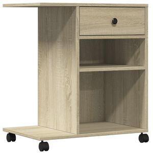 vidaXL Stojan na tisk&aacute;rnu na kolečk&aacute;ch dub sonoma 60 x 40 x 68,5 cm