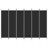 vidaXL 6d&iacute;ln&yacute; parav&aacute;n čern&yacute; 300 x 200 cm textil