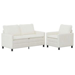 vidaXL Set pohovek 2 ks Kr&eacute;mov&aacute; Polyester