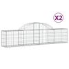 vidaXL Klenut&eacute; gabionov&eacute; ko&scaron;e 2 ks 200x30x40/60 cm pozinkovan&eacute; železo