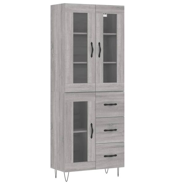 vidaXL Skř&iacute;ň highboard &scaron;ed&aacute; sonoma 69,5 x 34 x 180 cm kompozitn&iacute; dřevo