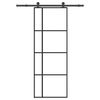 vidaXL Posuvn&eacute; dveře s kov&aacute;n&iacute;m 76x205 cm ESG sklo a hlin&iacute;k