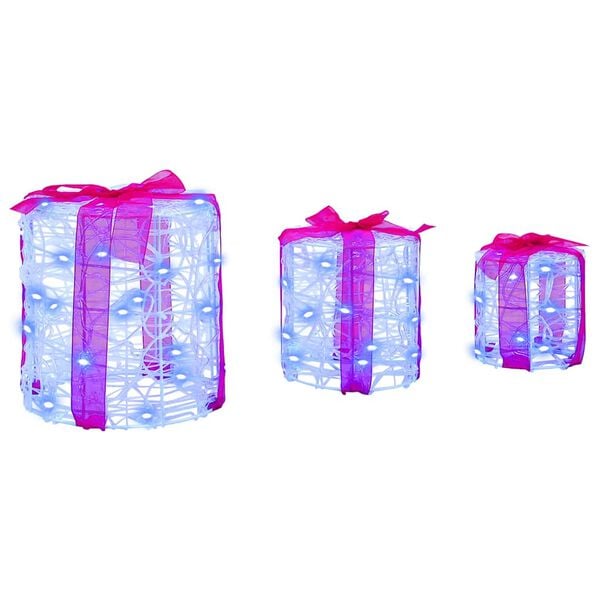 vidaXL Dekorace D&aacute;rkov&eacute; Krabičky 3 pcs Modr&aacute; 20 x 20 x 21 cm Akryl