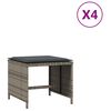 vidaXL Zahradn&iacute; stoličky s podu&scaron;kami 4 ks &scaron;ed&eacute; 40x40x35 cm polyratan