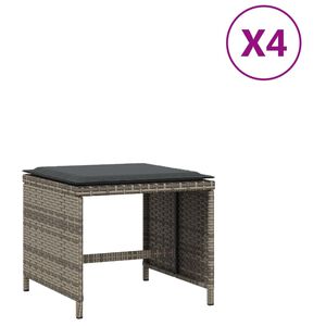 vidaXL Zahradn&iacute; stoličky s podu&scaron;kami 4 ks &scaron;ed&eacute; 40x40x35 cm polyratan