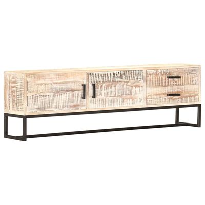 vidaXL TV stolek bílý 140 x 30 x 45 cm masivní akáciové dřevo