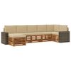 vidaXL Rohov&aacute; sofa sada 7 pcs Přirozen&aacute; a B&eacute;žov&aacute; Masivn&iacute; ak&aacute;tov&eacute; dřevo