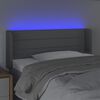 vidaXL Čelo postele s LED světle &scaron;ed&eacute; 93 x 16 x 78/88 cm textil