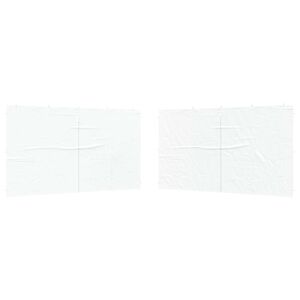 vidaXL Bočn&iacute; stěna p&aacute;rty stanu 2 ks 400 x 195 cm B&iacute;l&aacute; PE a ocel