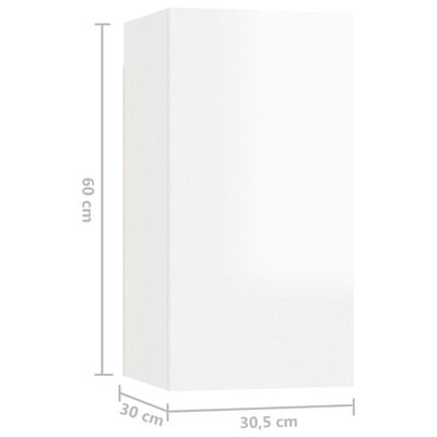 vidaXL TV stolky 2 ks bílé s vysokým leskem 30,5x30x60 cm dřevotříska